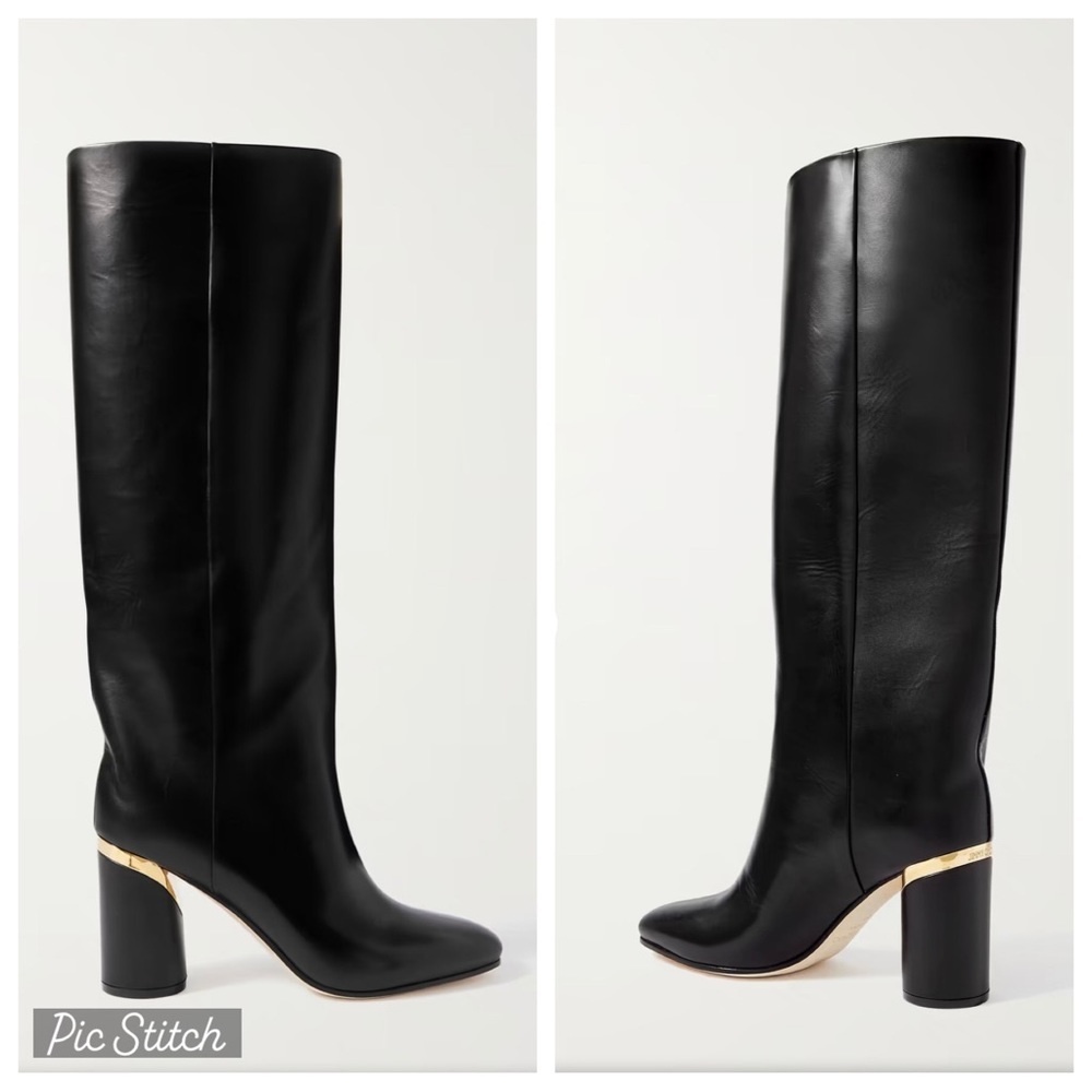 New! Jimmy choo Jayla 85 Leather Knee-high Boots in‎ black size 39.5(9.5) USA
